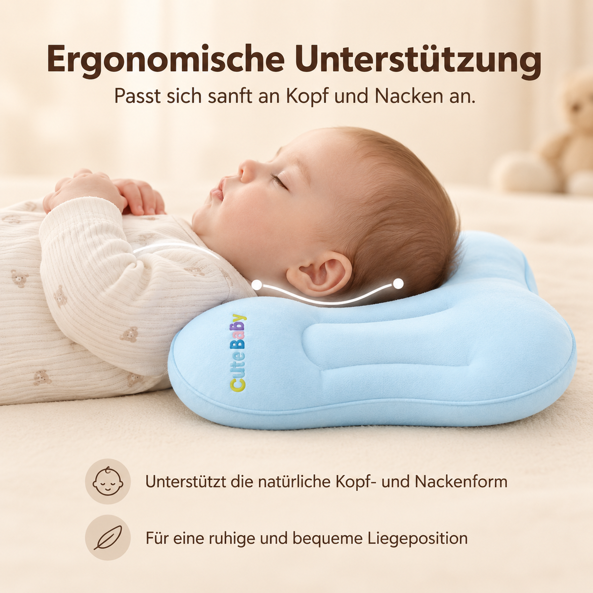 Kalea I Kühlendes Kinderkissen mit atmungsaktivem Bezug