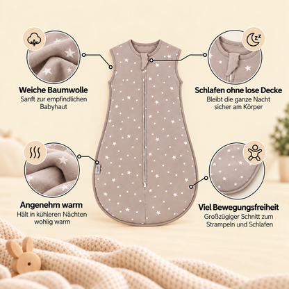 Babyschlafsack aus Baumwolle, Sternenmuster, Einheitsgröße I Luma