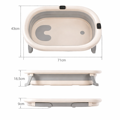 Liora I Temperaturfreundliche Babybadewanne mit Display und Klappfunktion