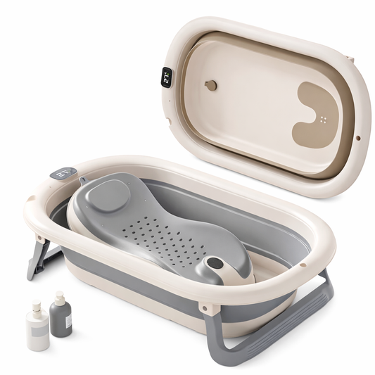 Liora I Temperaturfreundliche Babybadewanne mit Display und Klappfunktion