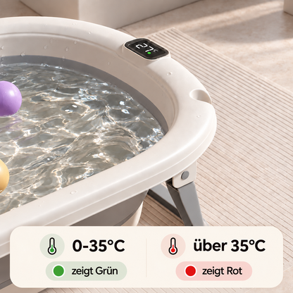Babybadewanne faltbar mit digitalem Thermometer I Liora