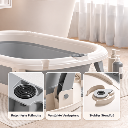 Babybadewanne faltbar mit digitalem Thermometer I Liora