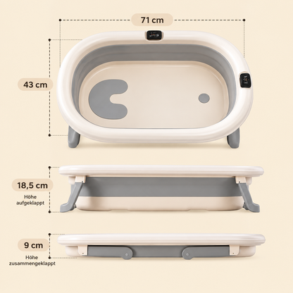 Babybadewanne faltbar mit digitalem Thermometer I Liora