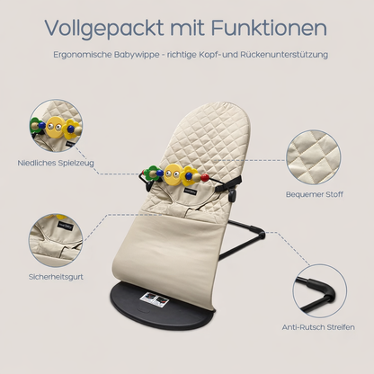 Kivo I Babyschaukelstuhl mit Spielzeug & Klappfunktion