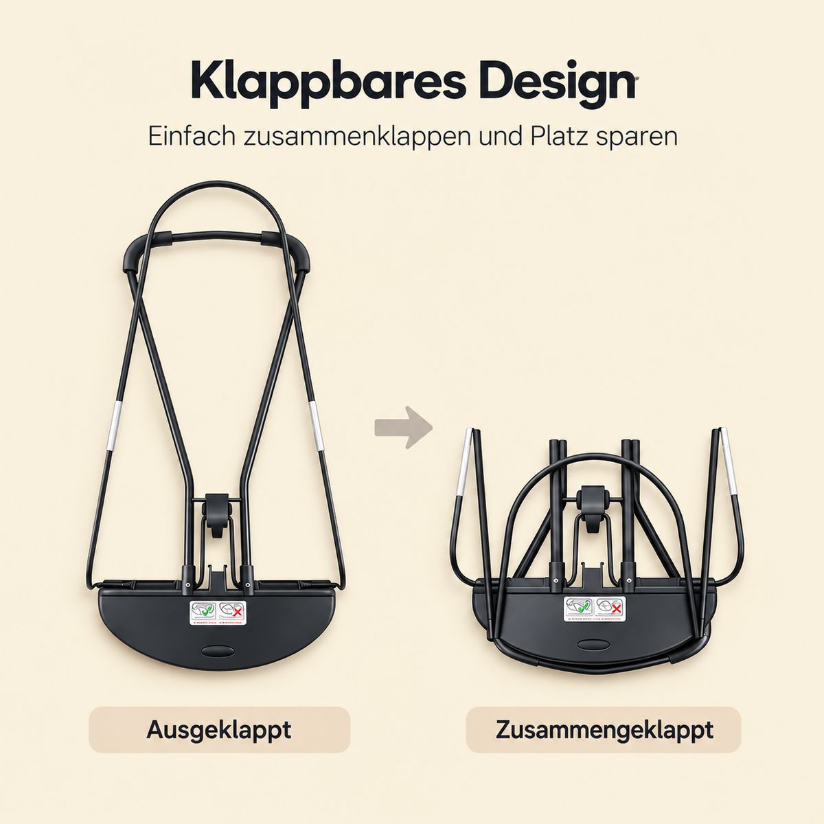 Babywippe mit Spielbogen, klappbar, ohne Batterien I Kivo