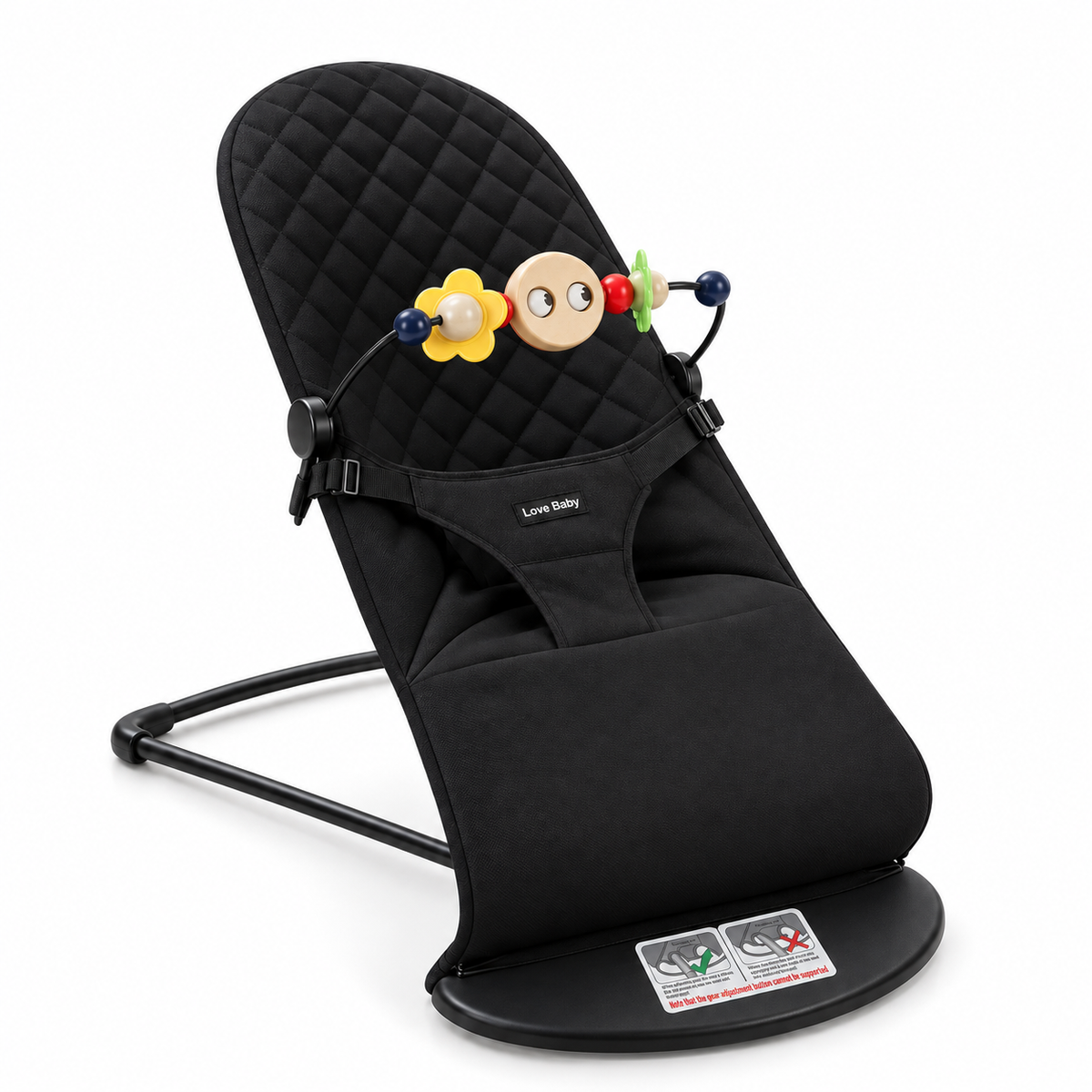 Babywippe mit Spielbogen, klappbar, ohne Batterien I Kivo