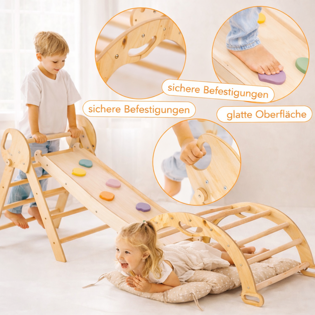 Kivo I Indoor Holz Kletter- & Spielgerüst für Kinder