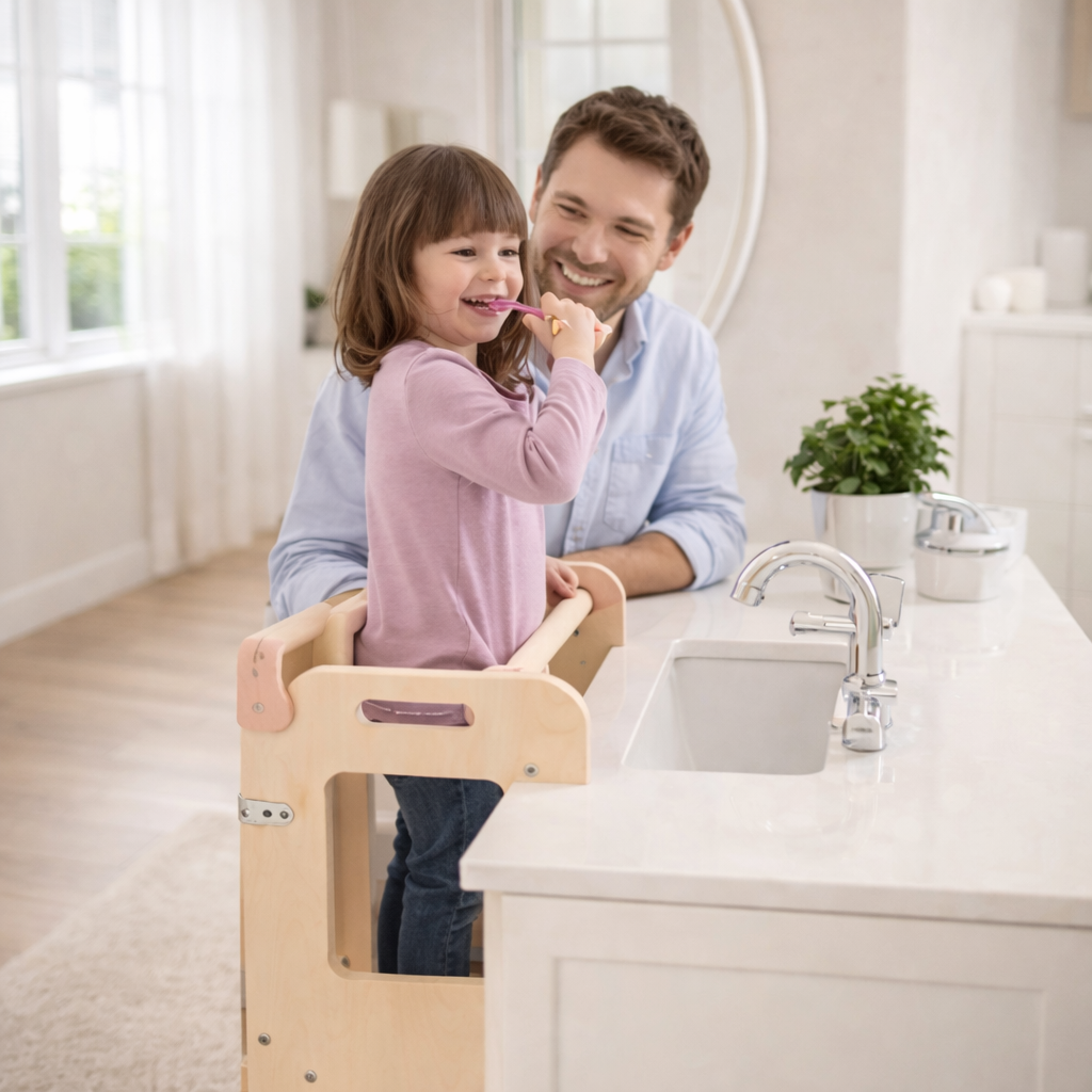 Liora I 3-in-1 Spiel- & Lernturm aus Holz für Kinder