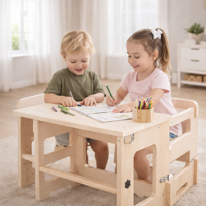 Liora I 3-in-1 Spiel- & Lernturm aus Holz für Kinder