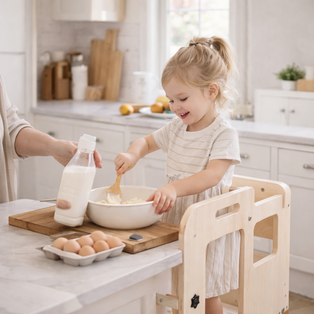 Liora I 3-in-1 Spiel- & Lernturm aus Holz für Kinder