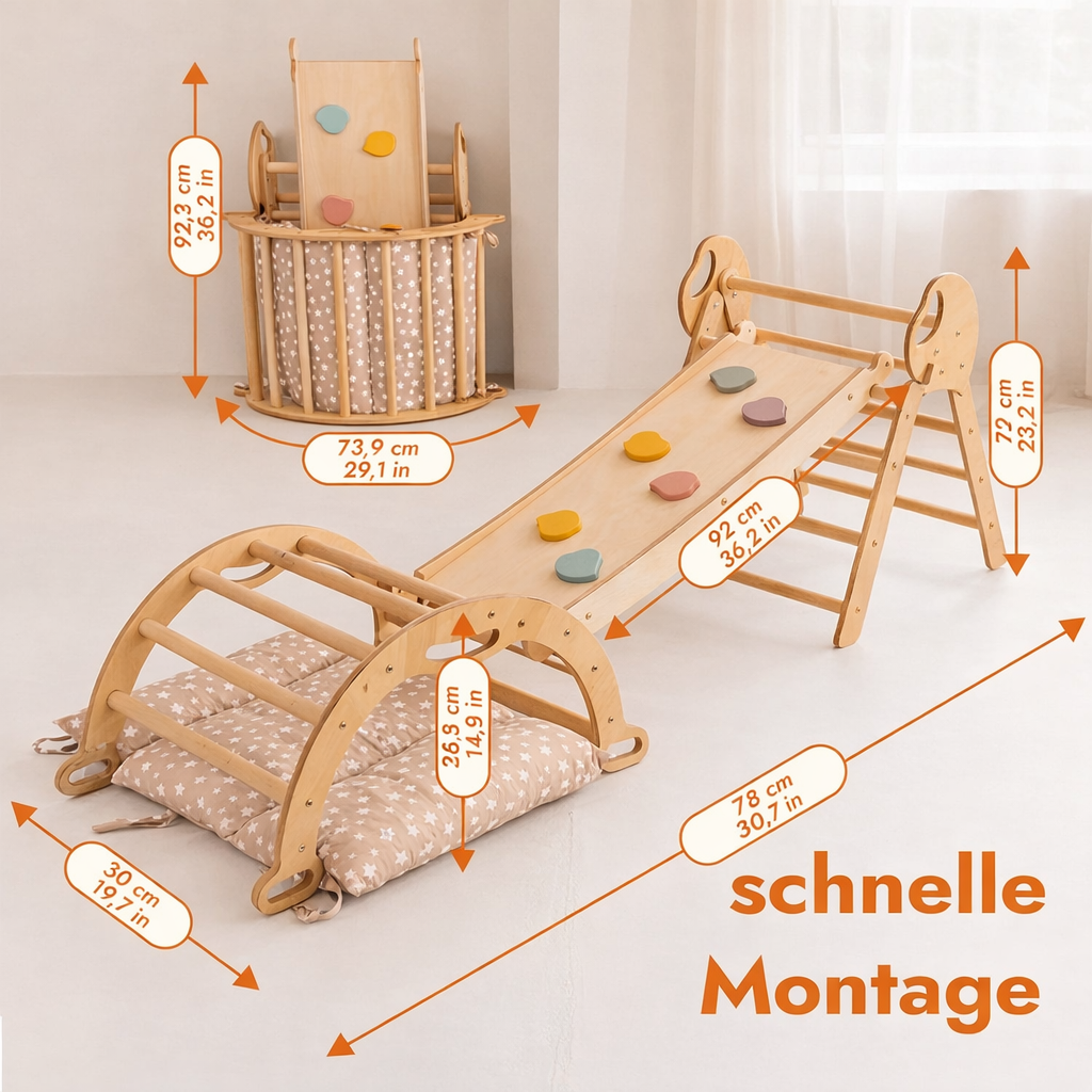 Kivo I Indoor Holz Kletter- & Spielgerüst für Kinder