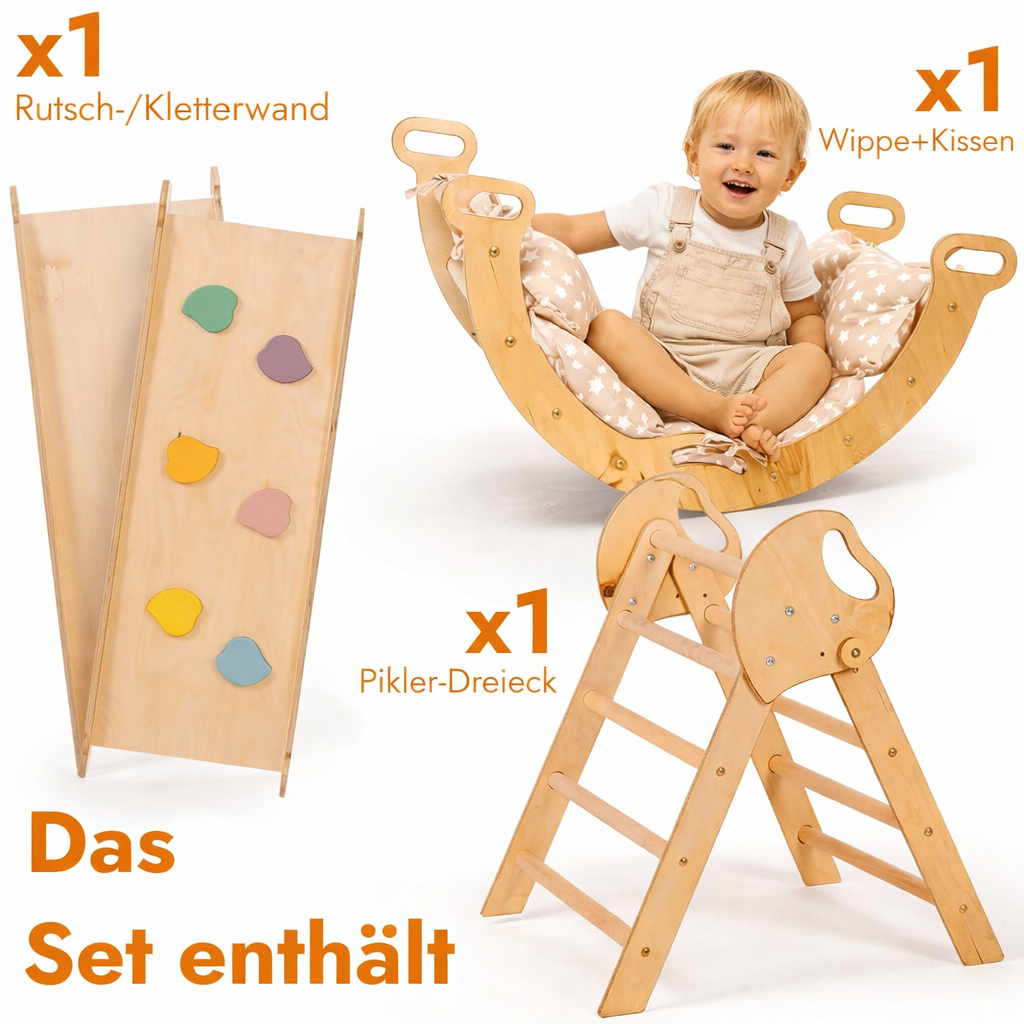Kivo I Indoor Holz Kletter- & Spielgerüst für Kinder