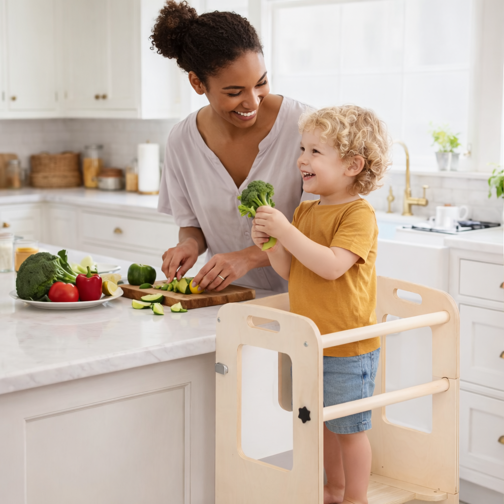 Liora I 3-in-1 Spiel- & Lernturm aus Holz für Kinder