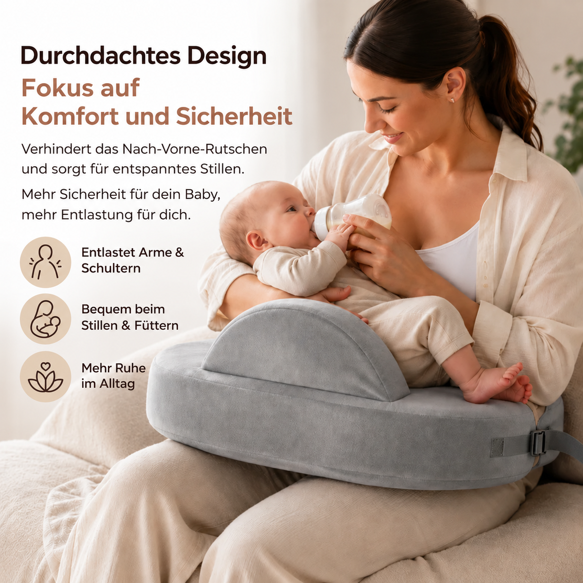 Stillkissen aus Memory-Schaum in Herzform I Elara